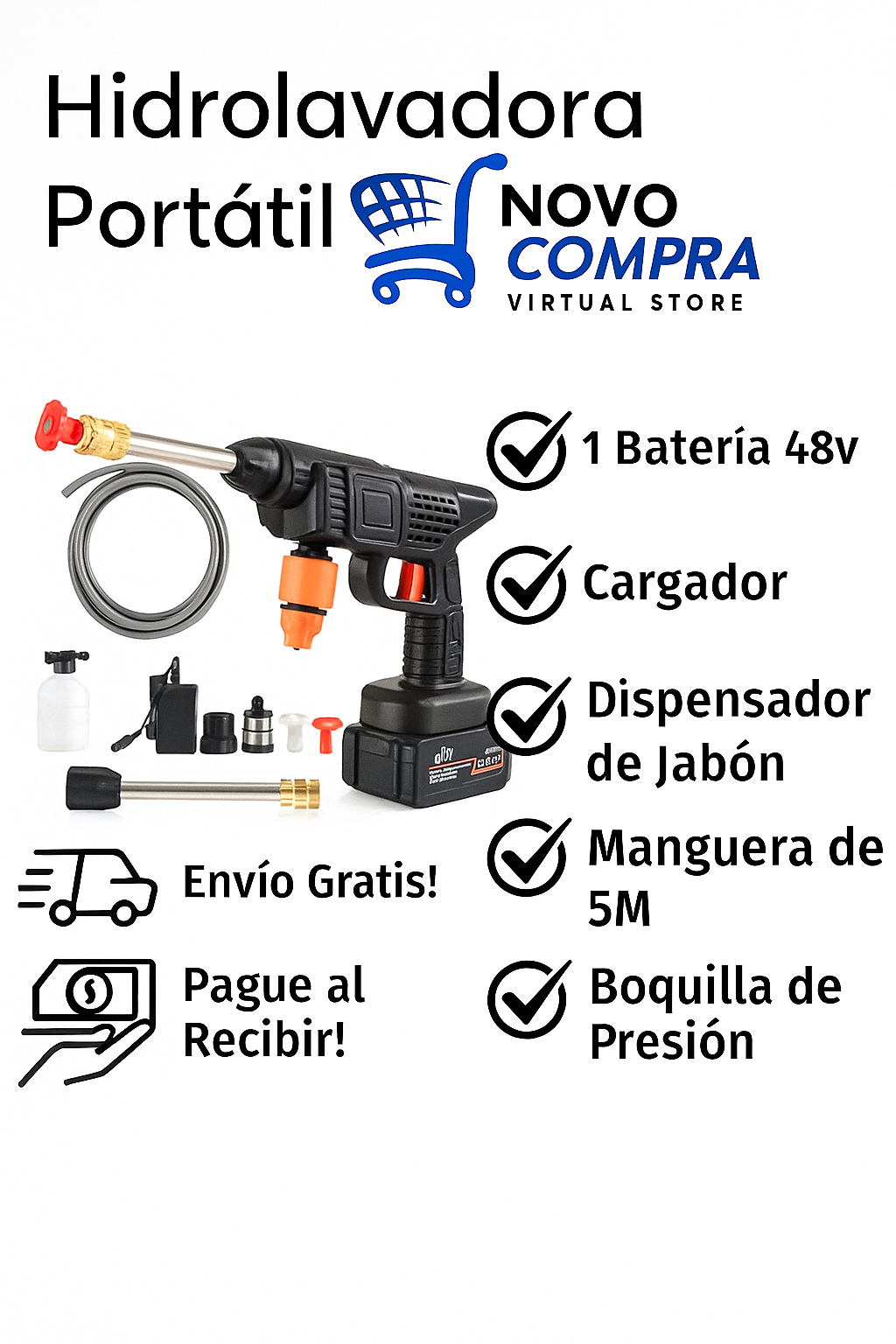 Kit de Hidrolavadora a Presión – Limpieza Fácil y Rápida